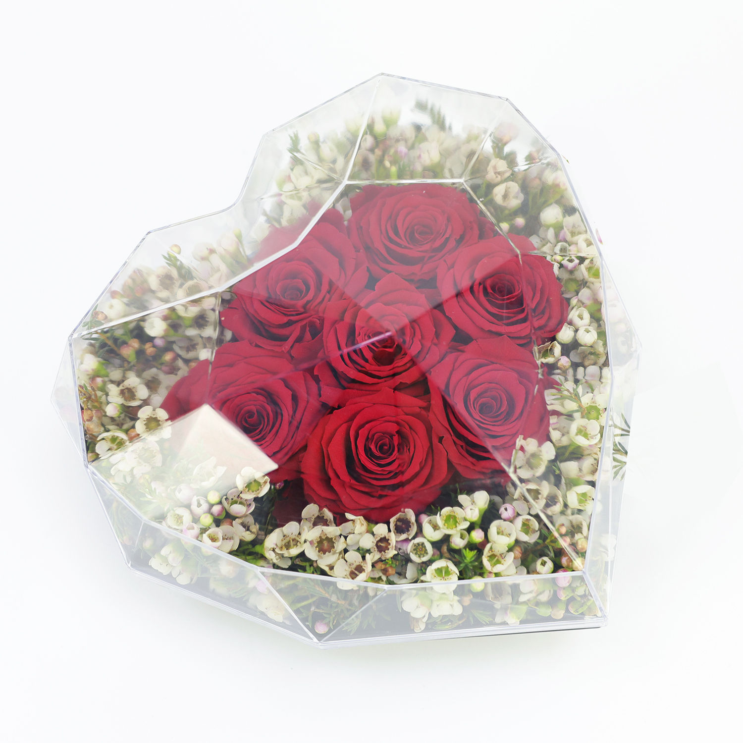 Online Forever Roses in Heart Shape Box Gift Delivery in Qatar FNP