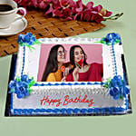 Birthday Floral Photo Cake- Pineapple 2 Kg