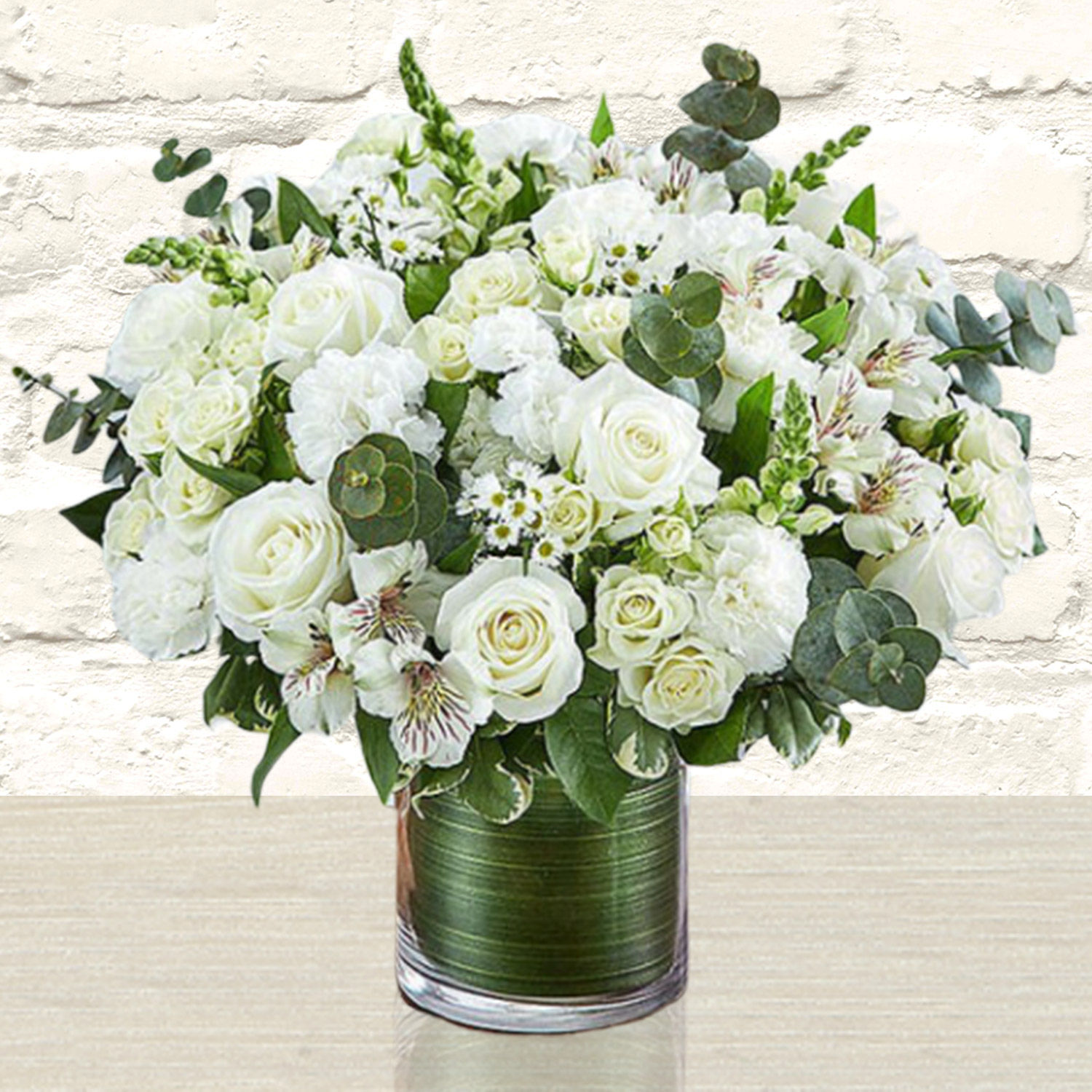 Online Glamorous White Flowers Vase Gift Delivery in UAE FNP